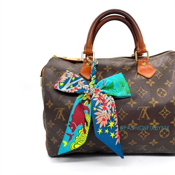 Luxury-Inspired Twilly Accessories - NEW Fashion Twilly Bow Bag Charm/ Key Chain in Blue, Green & Peach